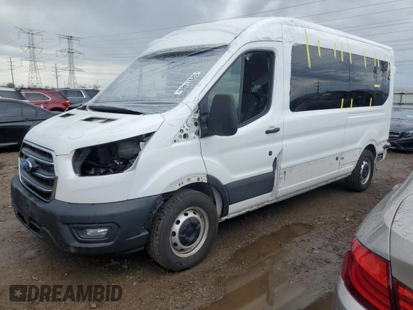 2020 Ford Transit Passenger XL z VIN 1FBAX2CG4LKB43132, wystawiony jako Copart lot #52977485 z przebiegiem 70 900 mil mil oraz Szkoda całkowita • Salvage title. Historia ofert i sprzedaży dostępna na DreamBid. Obrazek 1.