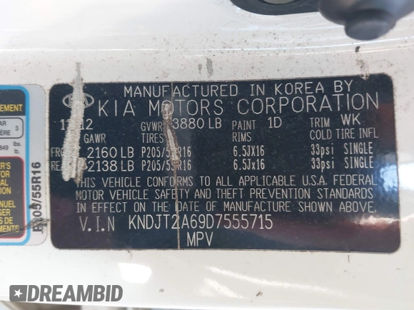 2013 Kia Soul + z VIN KNDJT2A69D7555715, wystawiony jako IAAI lot #42044741 z przebiegiem 127 326 mil mil oraz . Historia ofert i sprzedaży dostępna na DreamBid. Obrazek 9.