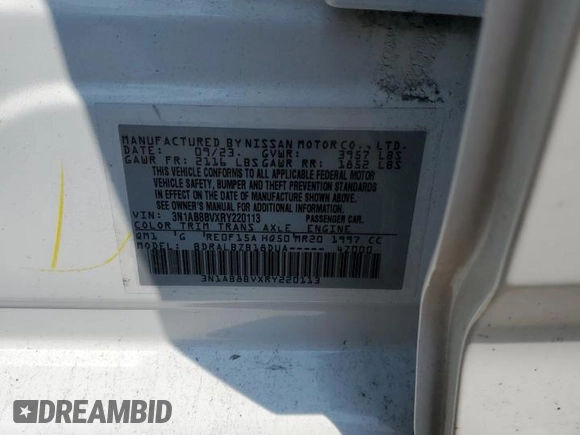 2024 Nissan Sentra S with VIN 3N1AB8BVXRY220113, listed as a Copart auction lot 60719205 with Not provided miles and Salvage title. Bid and sale history available at DreamBid. Image 12.