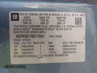 2013 Chevrolet Silverado 1500 LT with VIN 3GCPKSE77DG172991, listed as a IAAI auction lot 41631530 with 155,839 mi miles. Bid and sale history available at carsss.com. Image 9.