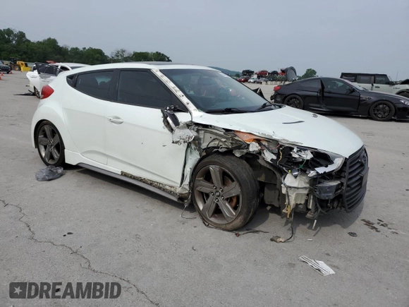 2015 Hyundai Veloster Turbo with VIN KMHTC6AE5FU234987, listed as a Copart auction lot 60449085 with 96,811 mi miles and Clean title. Bid and sale history available at DreamBid. Image 4.