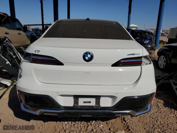 2024 BMW i7 eDrive50 with VIN WBY43EJ06RCR45999, listed as a Copart auction lot 77538844 with 5,756 mi miles and Salvage Title. Bid and sale history available at carsss.com. Image 6.