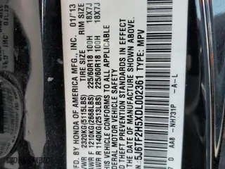 2013 Honda Crosstour EX-L with VIN 5J6TF2H5XDL002361, listed as a Copart auction lot 50926055 with 201,636 mi miles and Salvage Title. Bid and sale history available at carsss.com. Image 13.