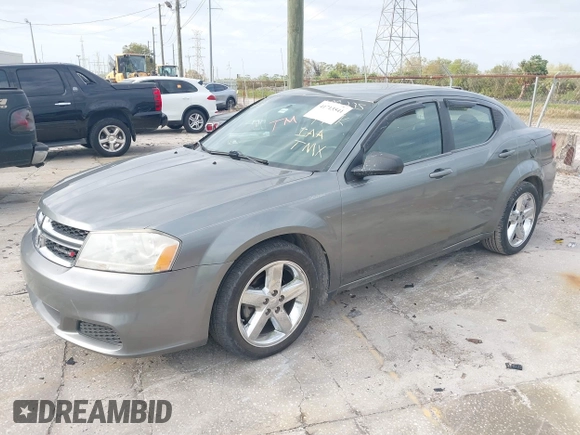 2013 Dodge Avenger with VIN 1C3CDZAB8DN688235, listed as a IAAI auction lot 41713541 with 59,155 mi miles and . Bid and sale history available at DreamBid. Image 2.