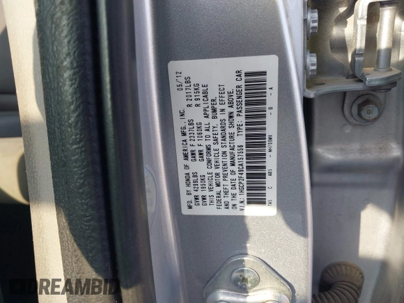 2012 Honda Accord LX Premium z VIN 1HGCP2F49CA157556, wystawiony jako IAAI lot #42031932 z przebiegiem 118 020 mil mil oraz . Historia ofert i sprzedaży dostępna na DreamBid. Obrazek 9.