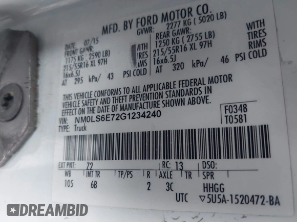 2016 Ford Transit Connect XL с VIN NM0LS6E72G1234240, выставлен на аукционе IAAI как лот 41443426 с пробегом 329 882 миль миль и . История ставок и продаж доступна на DreamBid. Изображение 9.