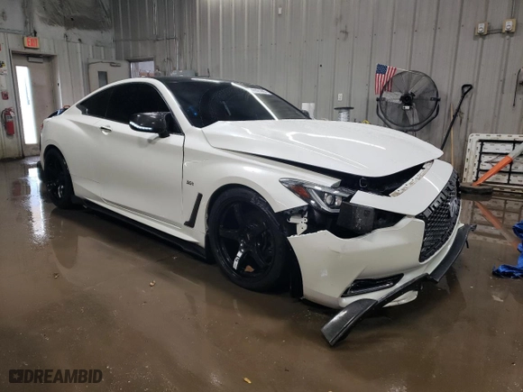 2017 Infiniti Q60 Sport with VIN JN1EV7EL4HM553146, listed as a Copart auction lot 46925965 with 81,136 mi miles and Salvage Title. Bid and sale history available at carsss.com. Image 4.