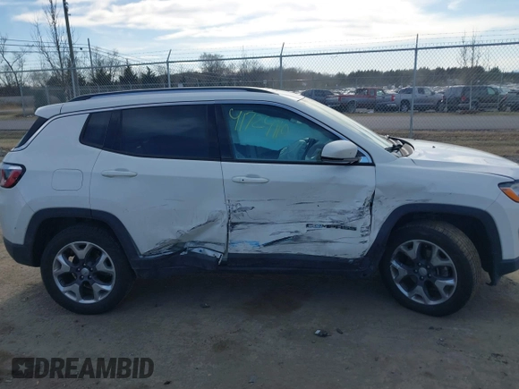 2020 Jeep Compass Limited with VIN 3C4NJDCB8LT127027, listed as a IAAI auction lot 41724110 with 94,896 mi miles and . Bid and sale history available at DreamBid. Image 13.
