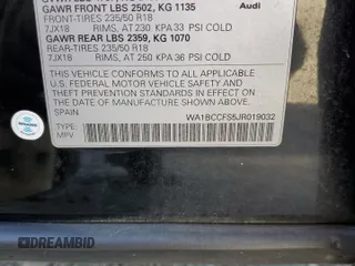 2018 Audi Q3 Premium z VIN WA1BCCFS5JR019032, wystawiony jako Copart lot #55840355 z przebiegiem 63 619 mil mil oraz Tytuł czysty. Historia ofert i sprzedaży dostępna na DreamBid. Obrazek 12.