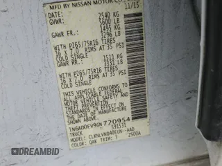 2016 Nissan Frontier SV with VIN 1N6AD0EV9GN720954, listed as a Copart auction lot 51855205 with Not provided miles and Salvage title. Bid and sale history available at DreamBid. Image 12.