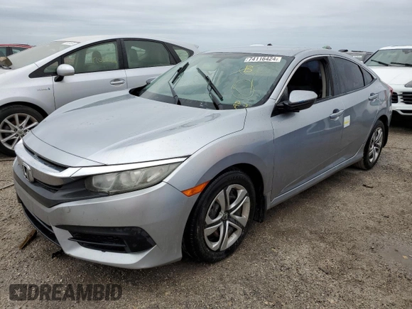 2016 Honda Civic Sedan LX with VIN 19XFC2F55GE078730, listed as a Copart auction lot 74116424 with 117,266 mi miles and Salvage Title. Bid and sale history available at carsss.com. Image 1.