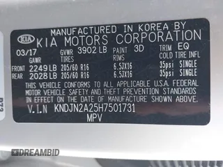 2017 Kia Soul with VIN KNDJN2A25H7501731, listed as a IAAI auction lot 41891464 with 93,438 mi miles. Bid and sale history available at carsss.com. Image 9.