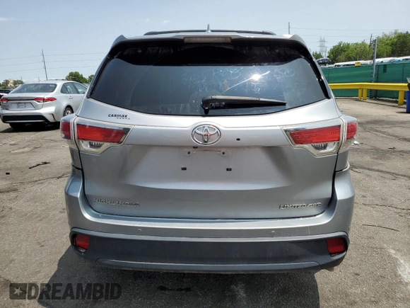 2015 Toyota Highlander Limited with VIN 5TDDKRFH6FS182578, listed as a Copart auction lot 59052505 with 137,881 mi miles and Salvage title. Bid and sale history available at DreamBid. Image 6.