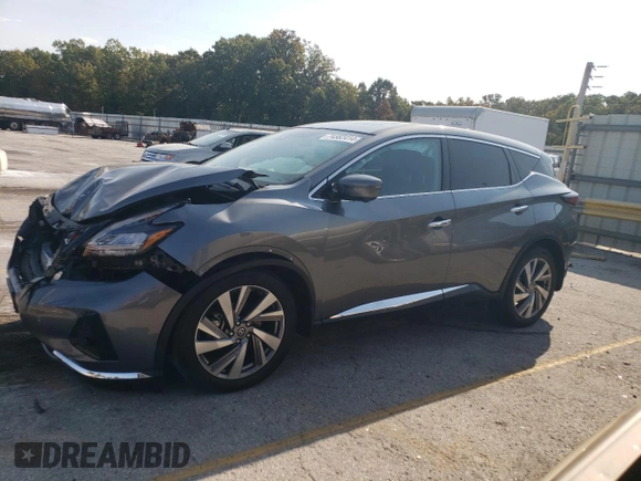 2021 Nissan Murano SL with VIN 5N1AZ2CS1MC119145, listed as a Copart auction lot 74582414 with 26,217 mi miles and Salvage Title. Bid and sale history available at DreamBid. Image 1.