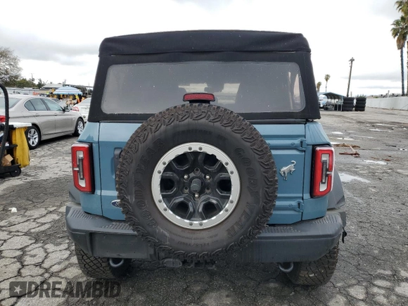 2021 Ford Bronco with VIN 1FMEE5DP4MLA90474, listed as a Copart auction lot 42542495 with 26,674 mi miles and Salvage Title. Bid and sale history available at DreamBid. Image 6.
