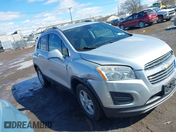 2015 Chevrolet Trax LT with VIN 3GNCJRSBXFL246036, listed as a IAAI auction lot 41742070 with 123,184 mi miles and . Bid and sale history available at carsss.com. Image 1.