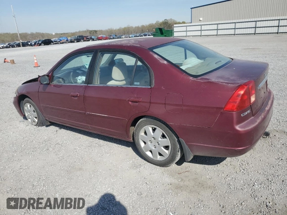 2002 Honda Civic EX with VIN 1HGES26792L063844, listed as a Copart auction lot 51217485 with 188,770 mi miles and Salvage Title. Bid and sale history available at DreamBid. Image 2.