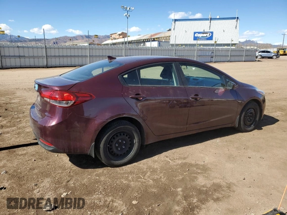 2017 Kia Forte LX with VIN 3KPFK4A7XHE025479, listed as a Copart auction lot 46625795 with 104,038 mi miles and Salvage Title. Bid and sale history available at carsss.com. Image 3.