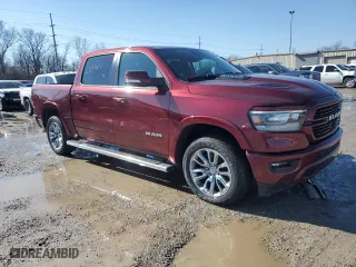 2021 Ram 1500 Laramie with VIN 1C6SRFJT9MN683066, listed as a Copart auction lot 46427025 with 22,060 mi miles and Salvage Title. Bid and sale history available at carsss.com. Image 4.
