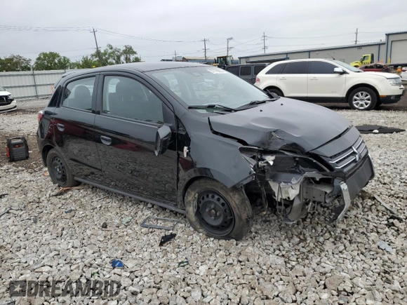 2022 Mitsubishi Mirage ES with VIN ML32AUHJ2NH005710, listed as a Copart auction lot 57779605 with 57,677 mi miles and Salvage title. Bid and sale history available at DreamBid. Image 4.