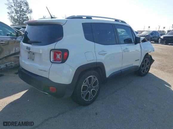 2016 Jeep Renegade Limited with VIN ZACCJADT7GPE35722, listed as a IAAI auction lot 41568185 with 143,699 mi miles. Bid and sale history available at carsss.com. Image 4.