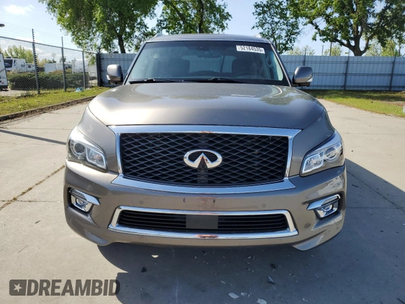 2016 Infiniti QX80 with VIN JN8AZ2NEXG9125687, listed as a Copart auction lot 52184535 with 149,495 mi miles and Salvage title. Bid and sale history available at DreamBid. Image 5.