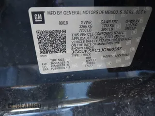 2018 Chevrolet Silverado 1500 LTZ with VIN 3GCUKSEC1JG560567, listed as a IAAI auction lot 41664625 with Not Provided miles and . Bid and sale history available at DreamBid. Image 9.
