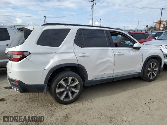 2023 Honda Pilot Elite with VIN 5FNYG1H8XPB016782, listed as a Copart auction lot 53682855 with 28,730 mi miles and Salvage Title. Bid and sale history available at carsss.com. Image 3.
