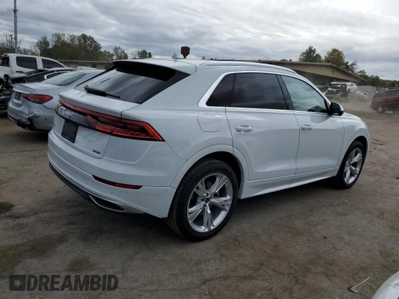 2023 Audi Q8 Premium Plus with VIN WA1BVBF19PD001070, listed as a Copart auction lot 73720044 with 14,747 mi miles and Non repairable. Bid and sale history available at DreamBid. Image 3.