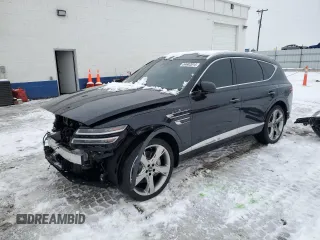 2021 Genesis GV80 with VIN KMUHCESC4MU065119, listed as a Copart auction lot 84682814 with 24,032 mi miles and Salvage Title. Bid and sale history available at DreamBid. Image 1.