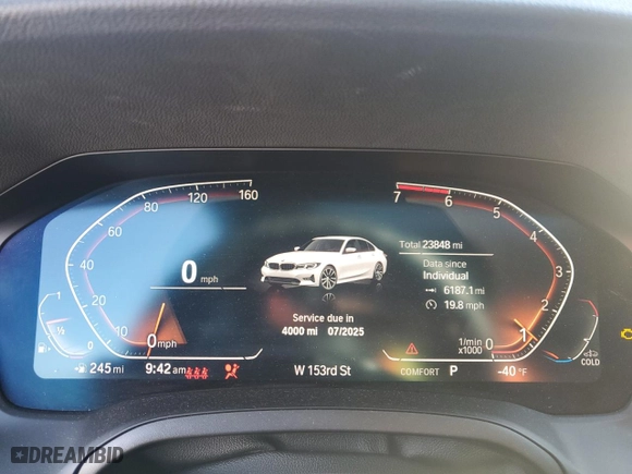 2021 BMW 3 Series 330i xDrive with VIN 3MW5R7J00M8B53876, listed as a Copart auction lot 86956894 with 23,848 mi miles and Non Repairable. Bid and sale history available at carsss.com. Image 9.