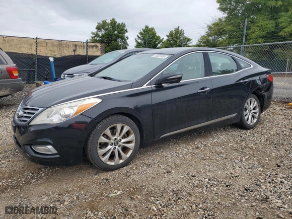 2013 Hyundai Azera with VIN KMHFG4JG5DA218746, listed as a Copart auction lot 72561934 with 75,663 mi miles and Salvage Title. Bid and sale history available at carsss.com. Image 1.