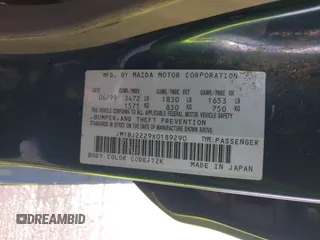 1999 Mazda Protege DX z VIN JM1BJ2229X0189290, wystawiony jako IAAI lot #41796448 z przebiegiem 281 528 mil mil oraz . Historia ofert i sprzedaży dostępna na DreamBid. Obrazek 9.