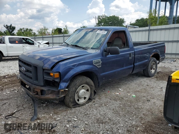 2008 Ford F-250 XL with VIN 1FTNF20588EE00477, listed as a Copart auction lot 61615835 with 351,235 mi miles and Salvage title. Bid and sale history available at DreamBid. Image 1.