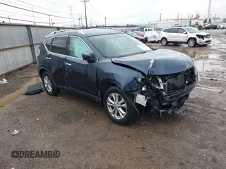 2016 Nissan Rogue SV with VIN KNMAT2MVXGP639517, listed as a IAAI auction lot 41083380 with 92,510 mi miles and . Bid and sale history available at carsss.com. Image 1.