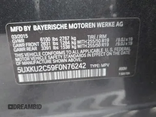 2015 BMW X6 xDrive35i z VIN 5UXKU2C59F0N76242, wystawiony jako IAAI lot #41714644 z przebiegiem 170 851 mil mil oraz . Historia ofert i sprzedaży dostępna na DreamBid. Obrazek 9.