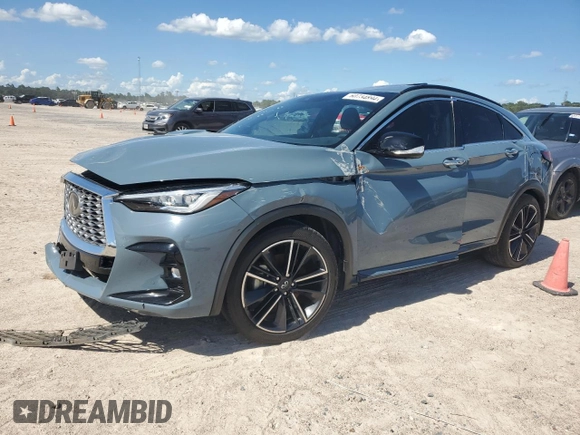 2022 Infiniti QX55 Sensory with VIN 3PCAJ5L38NF104572, listed as a Copart auction lot 60734894 with 23,736 mi miles and Salvage title. Bid and sale history available at DreamBid. Image 1.