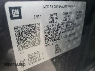 2018 GMC Acadia SLT with VIN 1GKKNMLA0JZ186422, listed as a Copart auction lot 67972104 with 84,891 mi miles and Salvage Title. Bid and sale history available at DreamBid. Image 15.