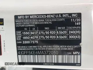 2021 Mercedes-Benz GLS 450 with VIN 4JGFF5KE6MA372050, listed as a Copart auction lot 66987174 with 78,528 mi miles and Salvage Title. Bid and sale history available at DreamBid. Image 13.