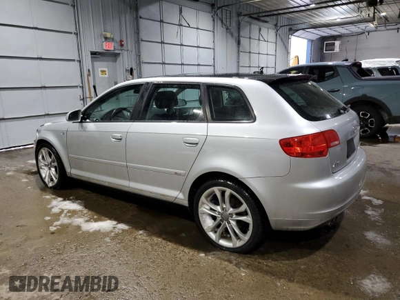 2008 Audi A3 S-Line with VIN WAUKD78P88A104973, listed as a Copart auction lot 44370765 with 209,088 mi miles and Salvage Title. Bid and sale history available at carsss.com. Image 2.