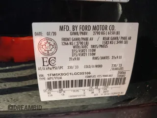 2020 Ford Explorer ST with VIN 1FM5K8GC1LGC05106, listed as a IAAI auction lot 41520613 with 40,447 mi miles. Bid and sale history available at carsss.com. Image 9.