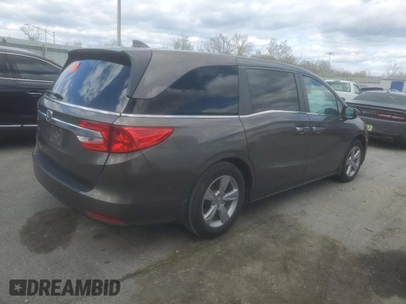 2019 Honda Odyssey EX-L with VIN 5FNRL6H73KB137053, listed as a Copart auction lot 53094245 with 38,081 mi miles and Salvage Title. Bid and sale history available at carsss.com. Image 3.