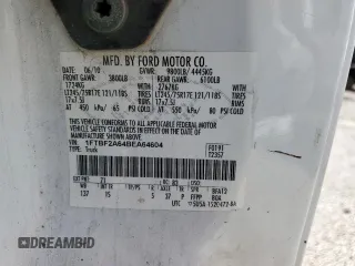 2011 Ford F-250 XL with VIN 1FTBF2A64BEA64604, listed as a Copart auction lot 60738135 with 194,087 mi miles and Salvage title. Bid and sale history available at DreamBid. Image 12.