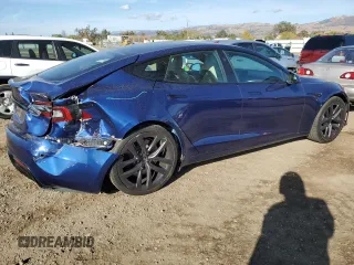 2021 Tesla Model S Long Range with VIN 5YJSA1E56MF428419, listed as a Copart auction lot 80341534 with 22,488 mi miles and Salvage title. Bid and sale history available at DreamBid. Image 3.
