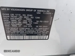 2025 Volkswagen Atlas SE with VIN 1V2JR2CA7SC514986, listed as a IAAI auction lot 42003723 with 4,995 mi miles and . Bid and sale history available at DreamBid. Image 9.