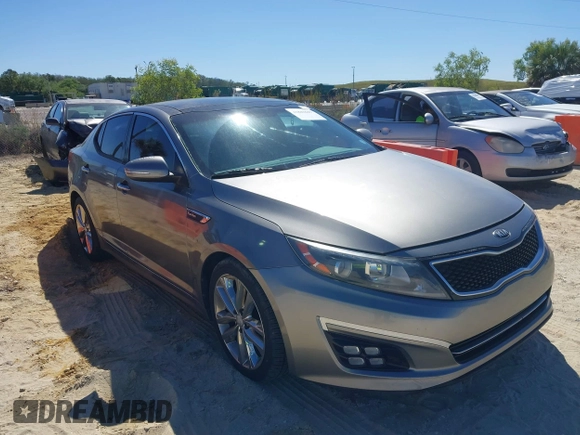 2015 Kia Optima SX Turbo with VIN 5XXGR4A63FG384894, listed as a IAAI auction lot 41843637 with 101,364 mi miles and . Bid and sale history available at DreamBid. Image 1.