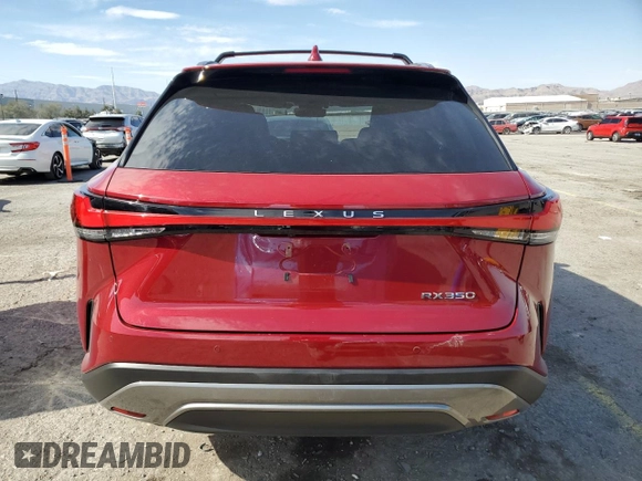 2024 Lexus RX 350 z VIN JTJCHMAA7R2020670, wystawiony jako Copart lot #54567235 z przebiegiem 3 510 mil mil oraz Szkoda całkowita • Salvage title. Historia ofert i sprzedaży dostępna na DreamBid. Obrazek 6.