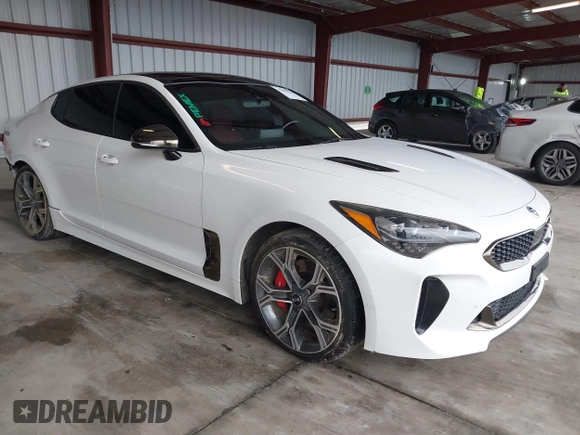 2019 Kia Stinger GT1 with VIN KNAE45LC4K6045047, listed as a IAAI auction lot 41489423 with 75,845 mi miles and . Bid and sale history available at DreamBid. Image 1.