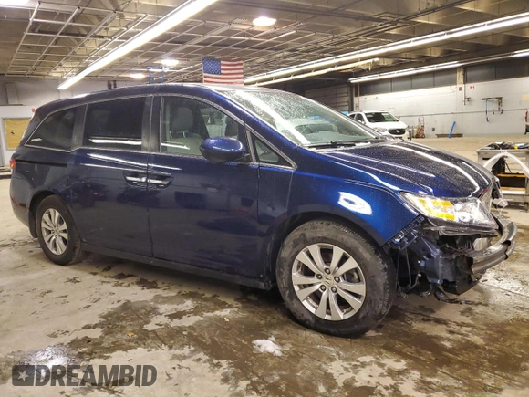 2016 Honda Odyssey EX-L with VIN 5FNRL5H64GB116298, listed as a Copart auction lot 81969004 with 54,319 mi miles and Salvage Title. Bid and sale history available at DreamBid. Image 4.