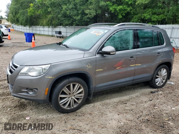 2011 Volkswagen Tiguan SEL with VIN WVGBV7AX1BW552486, listed as a Copart auction lot 58089605 with Not provided miles and Salvage title. Bid and sale history available at DreamBid. Image 1.